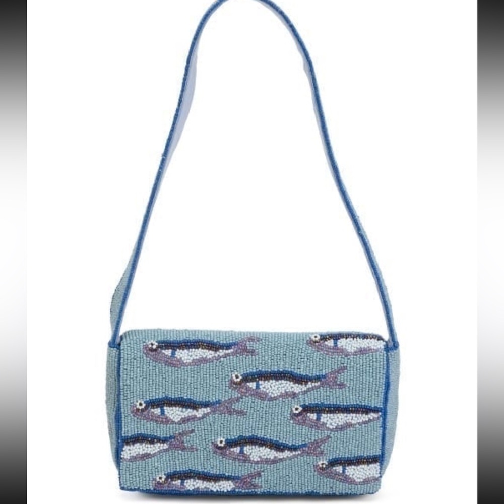 NWT Viral Sardine Fish Beaded Bag